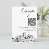 Carte D'accompagnement Denver Mariage Moderne RSVP QR Code (Debout devant)