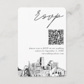 Carte D'accompagnement Denver Mariage Moderne RSVP QR Code (Devant)