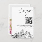 Carte D'accompagnement Denver Mariage Moderne RSVP QR Code (Devant / Derrière)