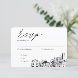 Carte D'accompagnement Denver Mariage traditionnel RSVP option de repas