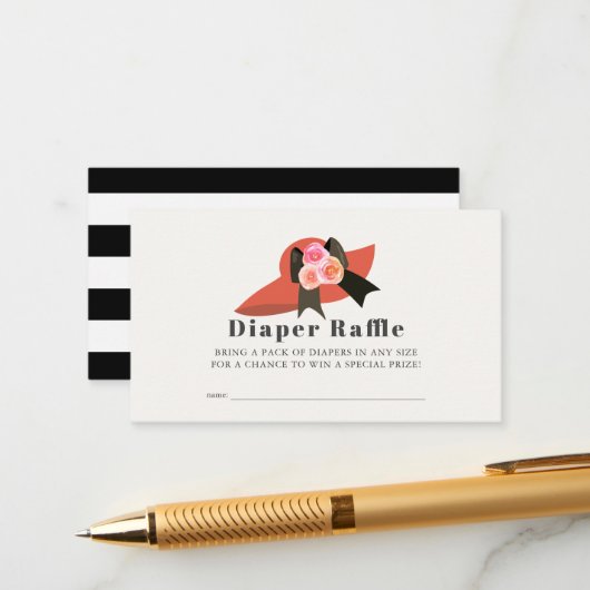 Carte D'accompagnement Derby Style Big Red Casquette Rose Déchet Ticket R (Devant/Arrière en situation)