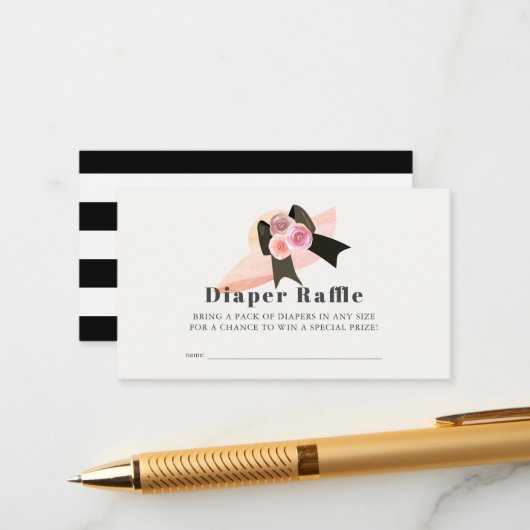 Carte D'accompagnement Derby Style Big Rose Casquette Rose Déchets Ticket (Devant/Arrière en situation)