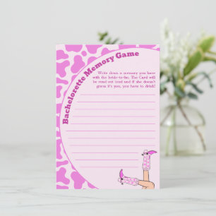 Carte D'accompagnement Dernier Rodeo Rose Cowgirl Bachelorette jeu de mém