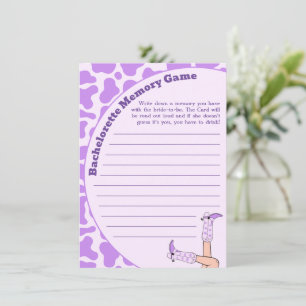 Carte D'accompagnement Dernier Rodéo Vachère Violette Jeu de Mémoire Ente