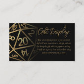 Carte D'accompagnement Dés RPG | Cadeaux de table en Imaginaire d'or à l' (Devant)