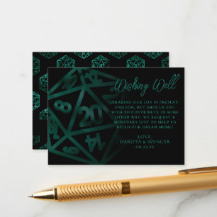 Carte D'accompagnement Dés RPG Emerald Tabletop Gamer Wishing well