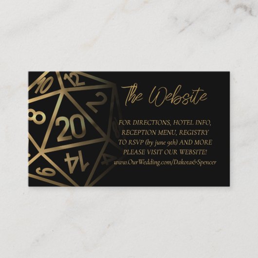 Carte D'accompagnement Dés RPG | Gold Imaginaire Tabletop Gamer Website (Devant)