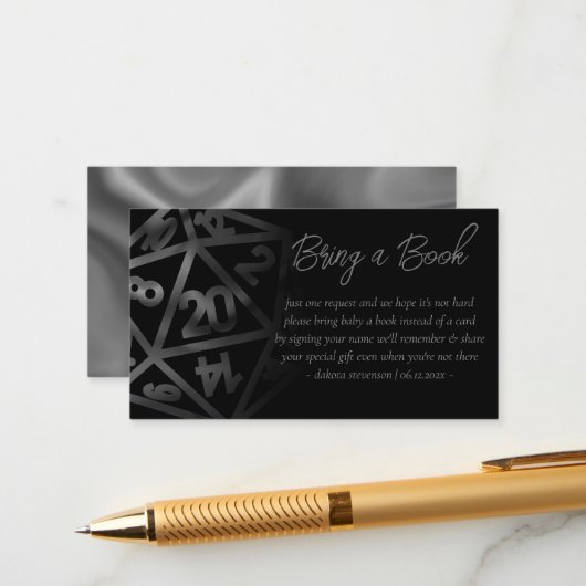 Carte D'accompagnement Dés RPG | Imaginaire Tabletop Gamer Demande de liv (Devant/Arrière en situation)