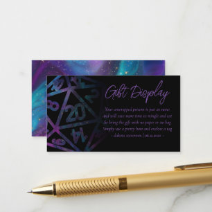 Carte D'accompagnement Dés RPG Nebula Imaginaire Tabletop cadeau sur éc