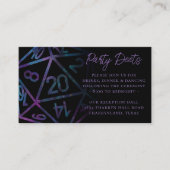 Carte D'accompagnement Dés RPG | Nebula Imaginaire Tabletop Gamer Récepti (Devant)