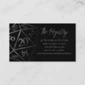 Carte D'accompagnement Dés RPG | Registre des gamers Tabletop Imaginaire (Devant)