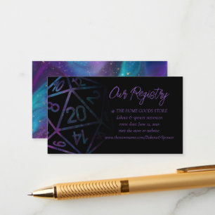 Carte D'accompagnement Dés RPG   Registre Nebula Imaginaire Tabletop Game