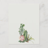 CARTE D'ACCOMPAGNEMENT DÉSERT CACTI FOLIAGE EAU COULEUR MARIAGE DÉTAILS (Dos)