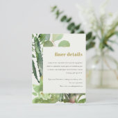 CARTE D'ACCOMPAGNEMENT DÉSERT CACTI FOLIAGE EAU COULEUR MARIAGE DÉTAILS (Debout devant)