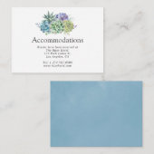 Carte D'accompagnement Desert Cactus Succulents Hébergements Mariages (Devant / Derrière)