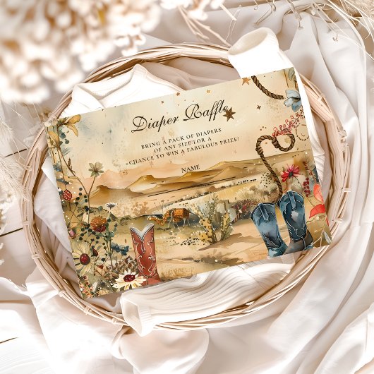 Carte D'accompagnement Desert Rodeo Western Diapper Raffle