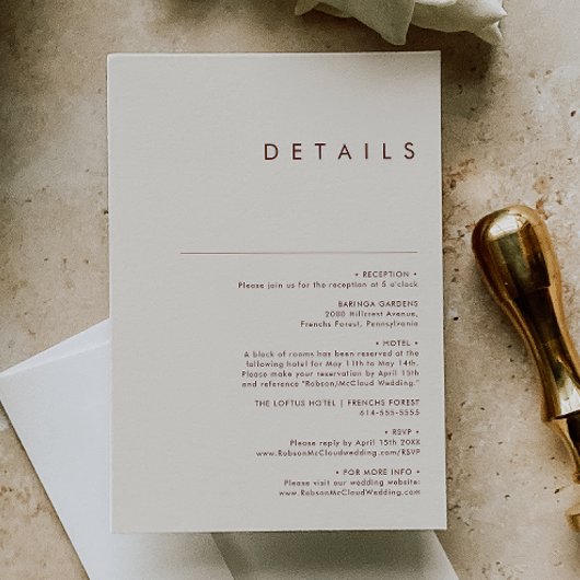 Carte D'accompagnement Désert simple | Détails blancs naturels