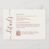 Carte D'accompagnement Design Chic Boho Cream Script Détails Mariage (Devant)