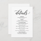 Carte D'accompagnement Design élégant noir, Nos détails Mariages (Devant / Derrière)