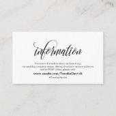 Carte D'accompagnement Design élégant, Script noir, Nos détails Mariages (Devant)