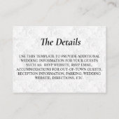 Carte D'accompagnement Design floral bleu marine - Détails (Dos)