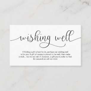 Carte D'accompagnement Design moderne main noire Lettré, Wishing Well