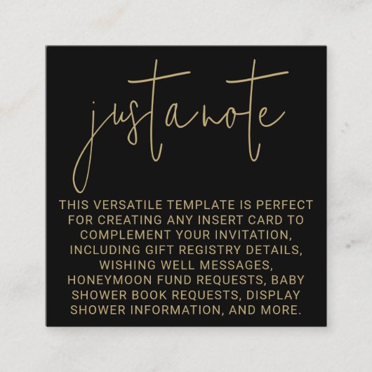 Carte D'accompagnement Design Moderne Minimal Simple Juste Un Carré À Not (Devant)