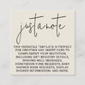 Carte D'accompagnement Design Moderne Minimal Simple Juste Un Carré À Not (Devant)