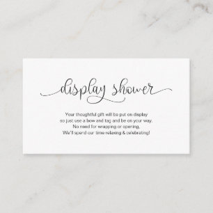 Carte D'accompagnement Design moderne noir main Lettré, douche d'affichag