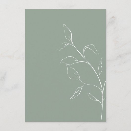 Carte D'accompagnement Design moderne Vert Script Mariage Détails Boîtier (Dos)