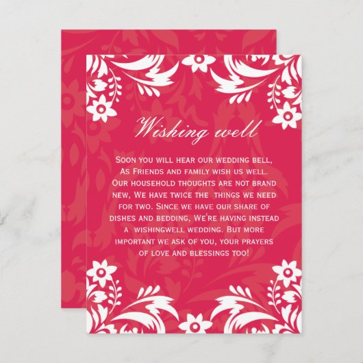Carte D'accompagnement Design No.2 Wishing well - RASPBERRY (Devant / Derrière)