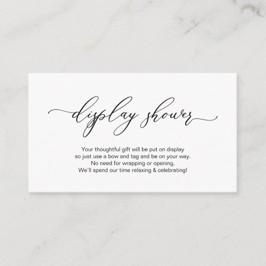 Carte D'accompagnement Design romantique élégant, noir, douche d'affichag (Devant)