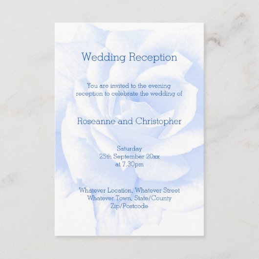 Carte D'accompagnement Design rose Accueil mariage bleu coloré (Devant)