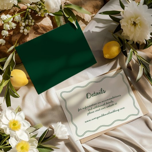 Carte D'accompagnement Dessin à la main - Détails de l'écriture verte Vin