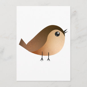 Carte D'accompagnement Dessin animé d'oiseau moineau