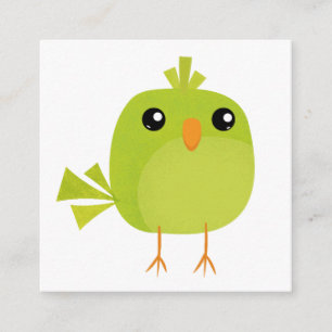 Carte D'accompagnement Dessin animé d'oiseau vert