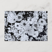 Carte D'accompagnement Dessin de fleurs, fleurs noires et blanches (Dos)