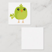 Carte D'accompagnement Dessin d'oiseau vert (Devant / Derrière)