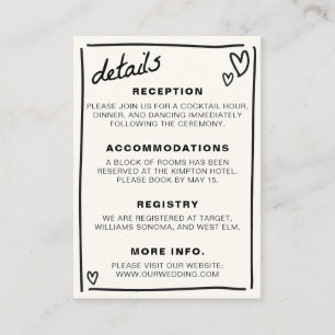 Carte D'accompagnement Dessiné ensemble Mariage