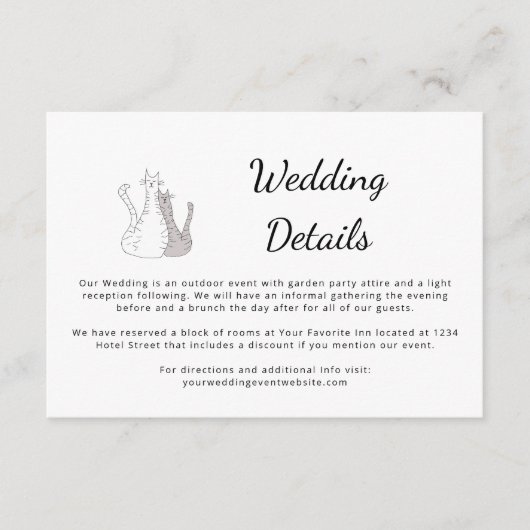 Carte D'accompagnement Dessins de chats mignons pour des détails de maria (Devant)