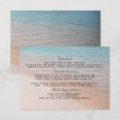Carte D'accompagnement Destination balnéaire Détails du mariage (Devant / Derrière)