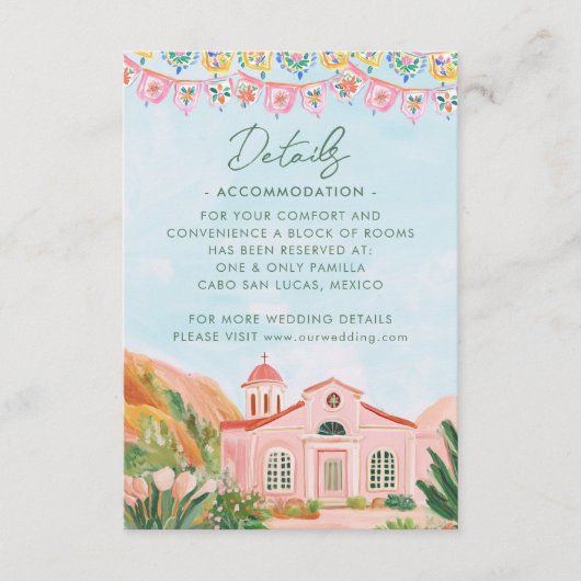 Carte D'accompagnement Destination Mariage Pink Mexico (Devant)