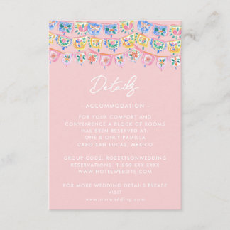 Carte D'accompagnement Destination Mariage Pink Mexico