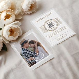 Carte D'accompagnement Destination Mariage thème Voyage QR Code photo