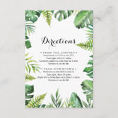 Carte D'accompagnement Destination Verdure tropicale Mariage Directions (Devant)