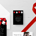 Carte D'accompagnement Destiny Las Vegas Mariage Réception Informations s<br><div class="desc">Parfait pour un mariage de Las Vegas dans une petite chapelle au large de la bande ou la salle de bal du plus récent super casino, cette suite de faire-part de mariage présente un motif classique de costumes de carte en noir, blanc et rouge. Pour une journée parfaite, tout ce...</div>