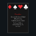 Carte D'accompagnement Destiny Las Vegas Mariage Réception Informations s<br><div class="desc">Parfait pour un mariage de Las Vegas dans une petite chapelle au large de la bande ou la salle de bal du plus récent super casino, cette suite de faire-part de mariage présente un motif classique de costumes de carte en noir, blanc et rouge. Pour une journée parfaite, tout ce...</div>