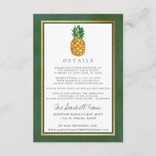 Carte D'accompagnement Détail de la collection de Mariages d'ananas tropi