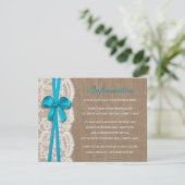 Carte D'accompagnement Détail de la collection de Mariages Rustic Blue Bo (Debout devant)
