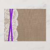 Carte D'accompagnement Détail de la collection de Mariages Rustic Purple  (Dos)